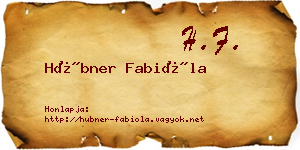 Hübner Fabióla névjegykártya